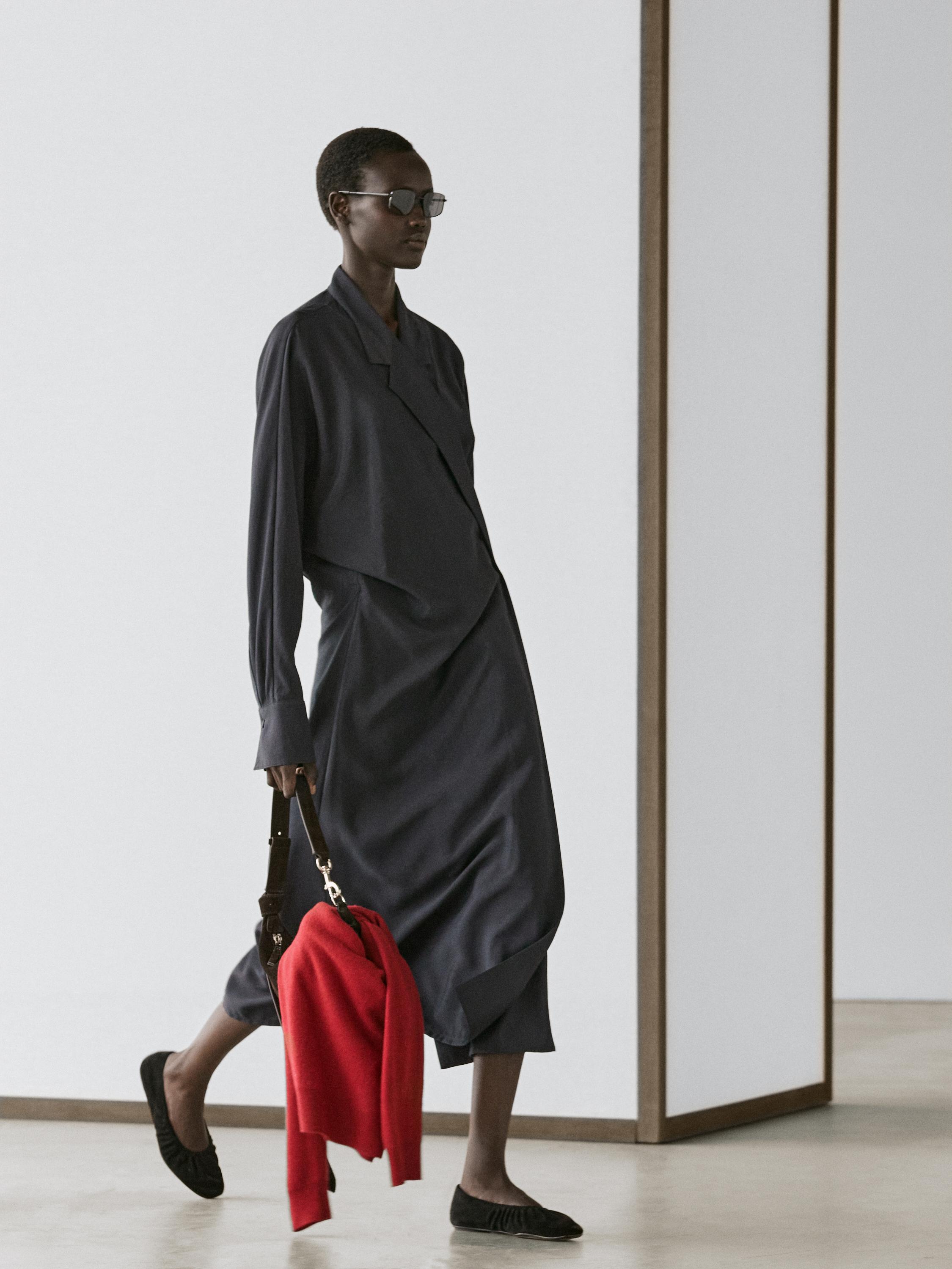 Robe midi drapée